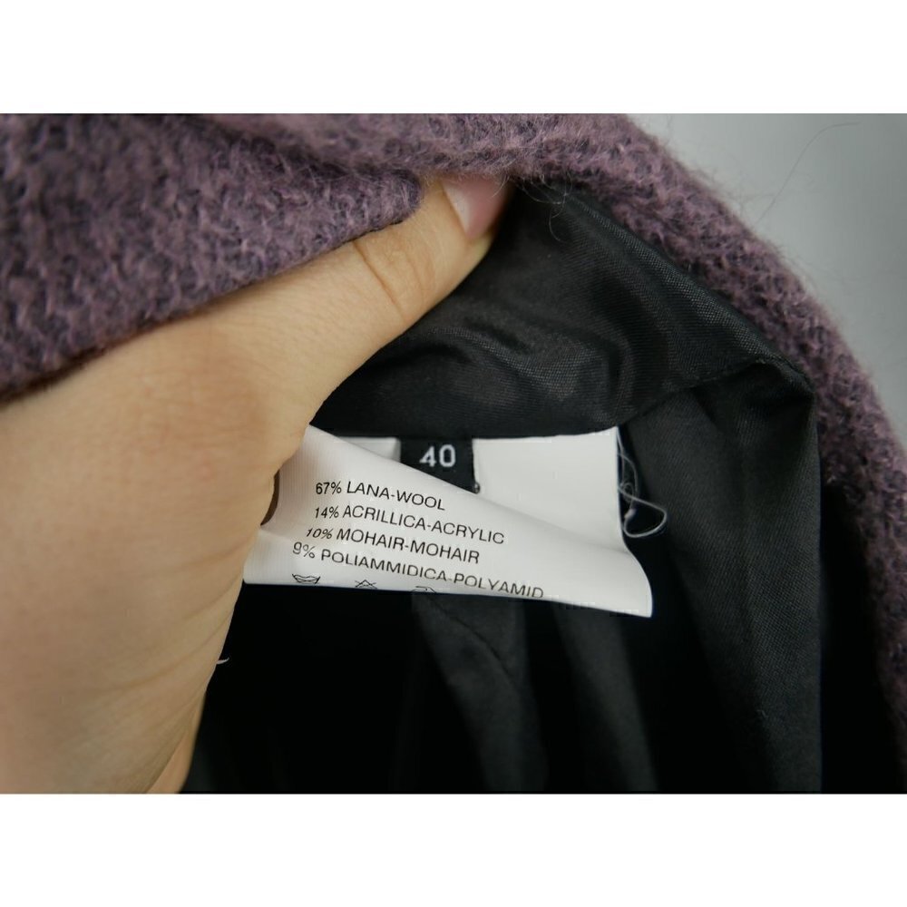 NWOT Atos Lombardi Wool Overcoat Muted Purple XS 40 - Picture 4 of 4